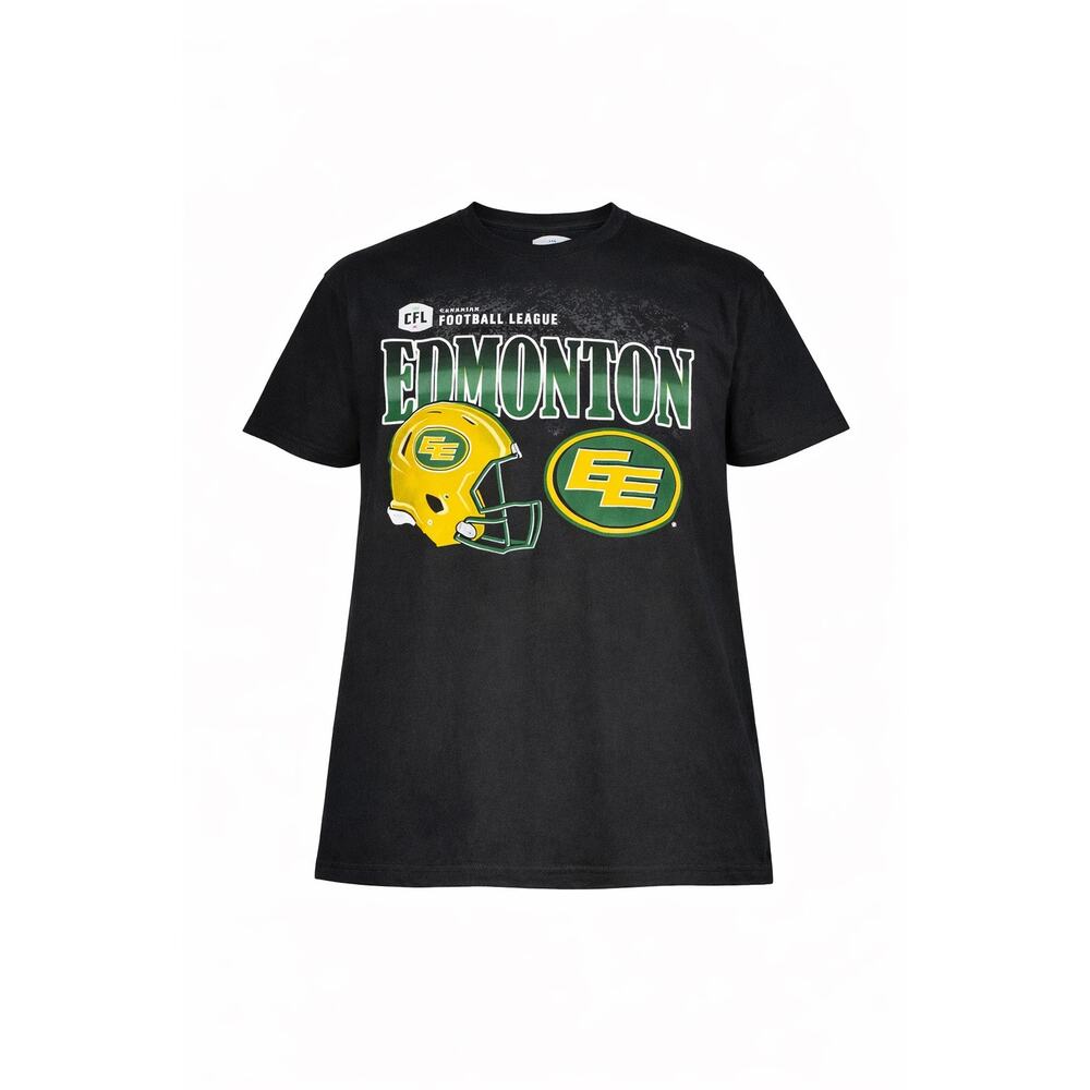 Edmonton Elks CFL T-Shirt Black Graphic Tee XL